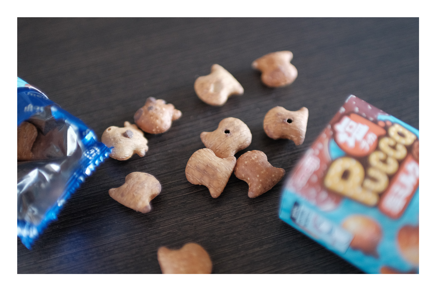 Meiji Pucca Salted Milk Japanese snack package and chocolate